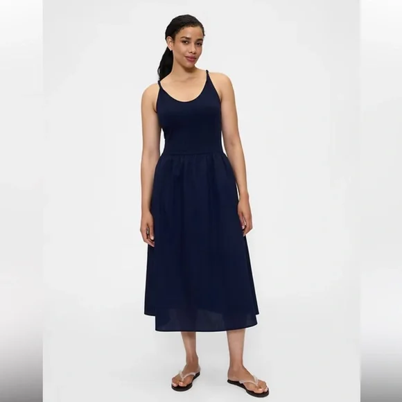 GAP Twist Strap Classic Navy Midi Dress. Size XXL. NWT - Picture 4 of 7